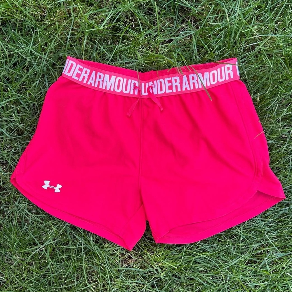 Under Armour Bright Pink Workout Gym Shorts with Drawstring